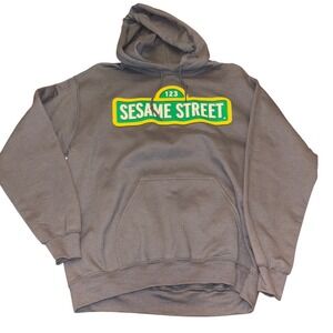 Sesame Street Hoodie | Gray Pullover Sweatshirt | SeaWorld Busch Gardens Size M